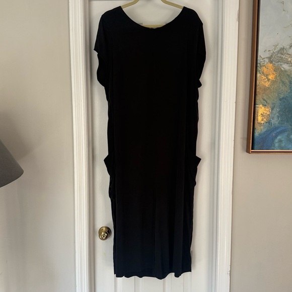 Universal Standard for J. Crew Cupro Wide Leg Jumpsuit XL Black Soft Cropped - Picture 3 of 8